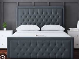 Dubble grey sleigh bed
