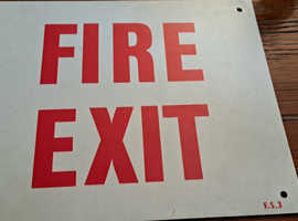 Vintage fire exit sign