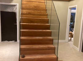 Stairs and glass banister £1000