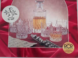 Crystal carafe and wine glasses gift set
