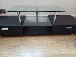 Black & Glass TV Telly Stand Excellent Condition