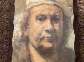 Rembrandt self portrait oil painting on panel