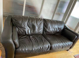 Large, brown leather SOFA - 3-seater