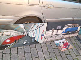 VW Camper Van Large Canvas Prints x 4