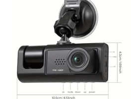 Dash Cam W/ IR Night Vision Loop Recording & 2" IPS Screen 1080P 3 Camera/Taxi Visualising Camera
