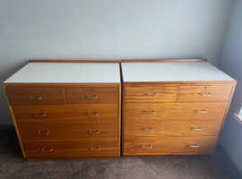 TWO SOLID WOOD CHEST OF DRAWERS