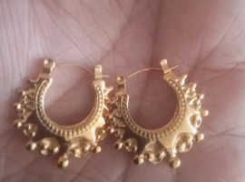 Gold filled Vintage Classic Gypsy Design creole Earrings