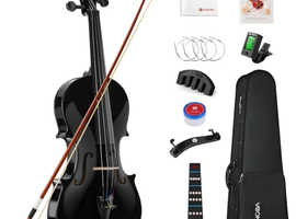 BRAND-NEW! Still Fully Boxed! Vangoa 4/4 Full Size Violin, in glossy Black, C/W Carry Case, £70