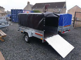 BRAND NEW 7,7ft x 4,2ft SINGLE AXLE TRAILER WITH FRAME,COVER AND RAMP