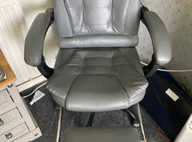 Massage office chair with pull out footrest and massager