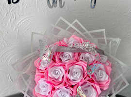 A handmade bouquet of satin ribbons. An exquisite gift that speaks of feelings