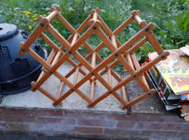 Folding Wood Bottle Rack Holds 10 Bottles