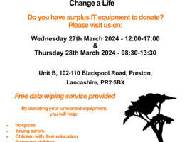 Preston IT Appeal! Visit us on 27 & 28 March.  Free data wiping for all devices donated.