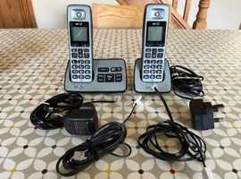 BT 2500 Twin Digital Cordless Telephone Phone & Answering Machine Silver VGC