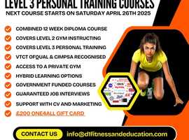 Learn how to become a Level 2 Gym Instructor or Level 3 Personal Trainer - 12 week course
