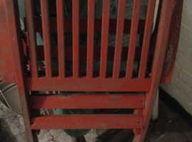 4 Fold up wood garden chairs