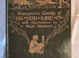 Antique Book, 1909, As You Like It, Shakespeare, Illustrated, Hodder & Stoughton