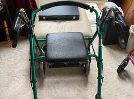 Mobility walker with seat