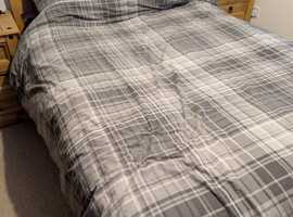 Double bed frame with sprung slats