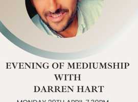Evening Of Mediumship With Darren Hart Monday 29th April 7.30pm
