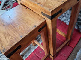Real wood Rustic nest of tables
