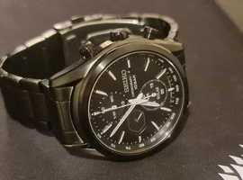 Seiko Conceptual Solar Quartz Chronograph Dial Black Steel Mens Watch SSC773P1