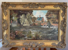 Original painting in ornate gold frame