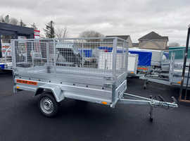 BRAND NEW 8,7ft x 4,2ft SINGLE AXLE WITH 80CM MESH NIEWIADOW TRAILER 750KG