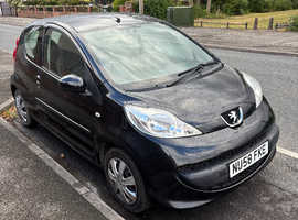 Peugeot 107, 2008 (58) Black Hatchback, Manual Petrol, 74,000 miles