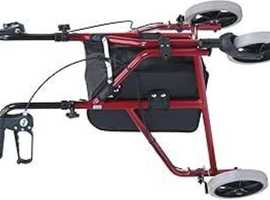 burgundy drive  wheel walker with black bag vgc pwo £35