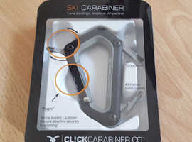 CLICK Alpine Skiing Ski Carabiner Mini-Tool (Black & Grey Design) - Brand New!