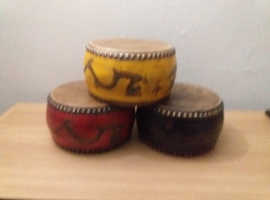 3 DOUBLE SIDE DRUMS LIKE NEW. NEVER USED.