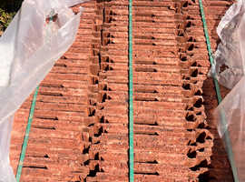 Rustic red flat clay roof tiles