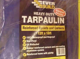 TARPAULIN- HEAVY DUTY - EVER BUILD - Reinforced Eyelets 12' x 18'