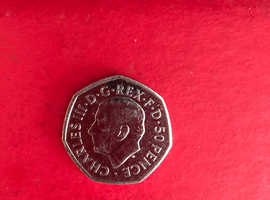 RARE 50p KING CHARLES III UNCROWNED ONLY 4.9 MILLION MINTED