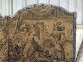 Antique Victorian screen divider, Tapestry