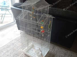 Large bird cage with accessories