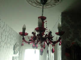 Beautiful chandelier Mulberry colour in Immaculate Perfect Condition