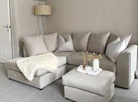 **Functional Brand New Corner Lounge - 3 & 2 Seater Sofa Plus Footstool