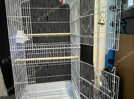 Large white bird cage