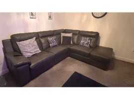 leather corner unit with recliner
