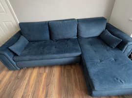 Blue L Shaped Sofa / Bed