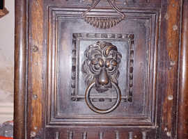 Old carved  cubbard  with lion head