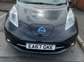 Nissan Leaf, 2017 (67) black hatchback, Automatic Electricity, 52,350 miles