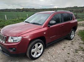Jeep Compass, 2012 (62) Red Estate, Manual Diesel, 129,656 miles