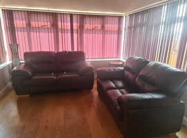 2 large seater leather settee for sale x 2