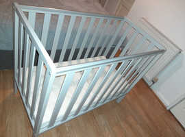 Obaby space saver cot in grey with mattress