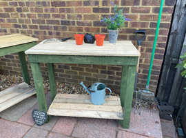 Rustic Sturdy Wooden Potting Garden Bench Table Greenhouse Workbench