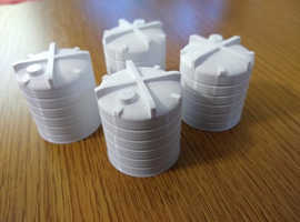 OO / HO Water storage tank '10k litre' . 1:76 Scale for Model Railway, pack of 4