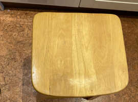 Used sturdy used heavy pine kitchen / bar stool with saddle seat. H=66cm (26 inches) for sale